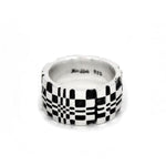 Front of the Pixel Ring in silver from the han cholo precious metal collection