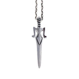 front shot of the Power Sword Pendant in silver on a white background