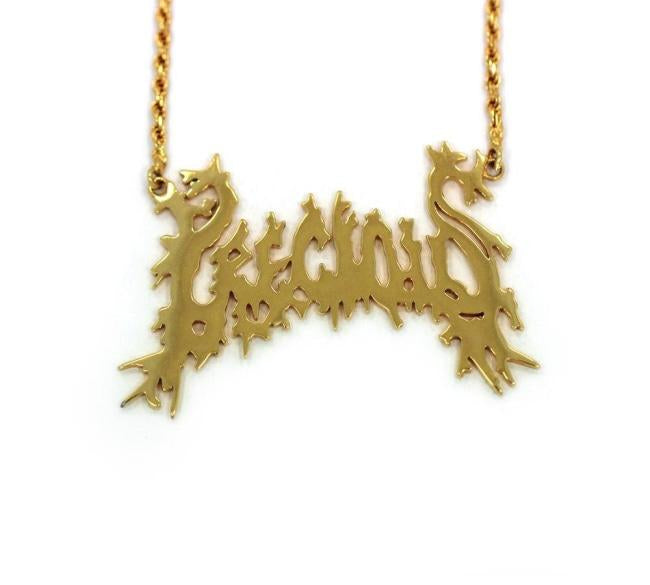 Precious Name Plate Pendant Vermeil Pm Necklaces