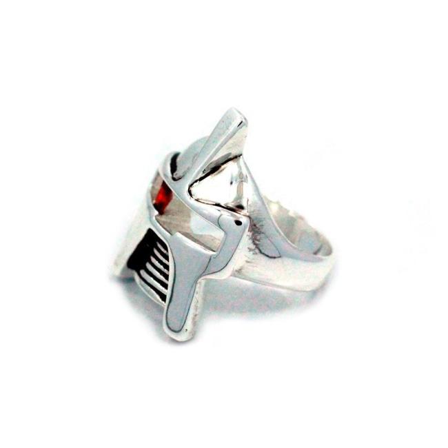 left side of the Raider Ring in silver from the han cholo alien collection