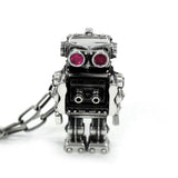 front view of the Robot Pendant in silver on a white background