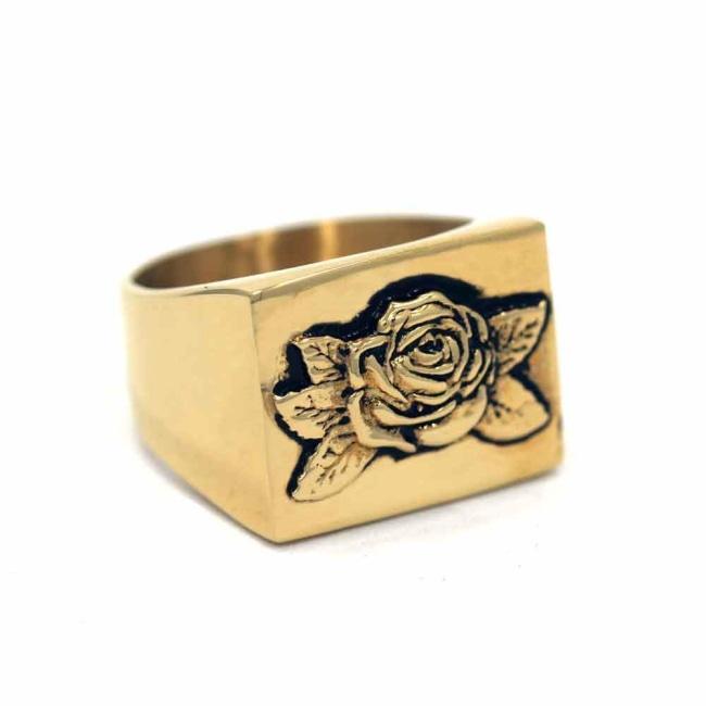 Rose Signet Ring, Rose Ring, Signet Ring, Square Signet Ring, Han Cholo Ring, han cholo jewelry