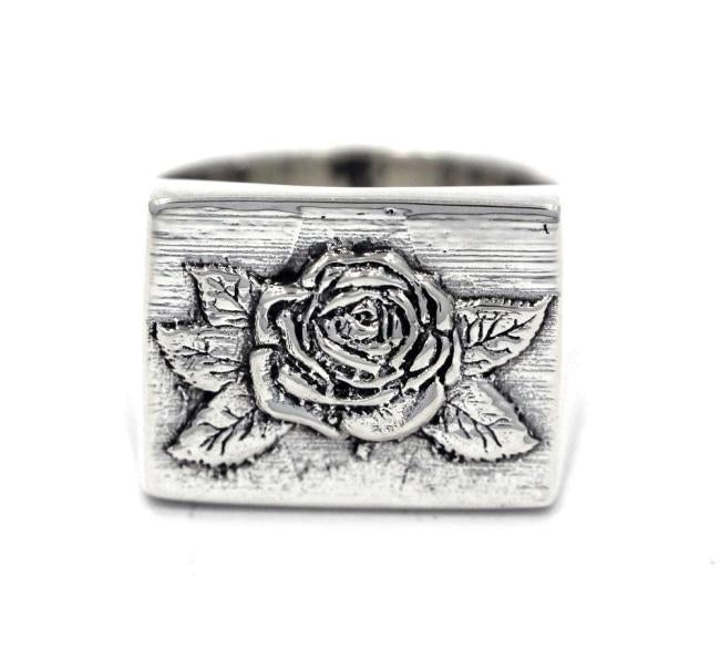 Rose Signet Ring Sterling Silver .925 / 9 Pm Rings