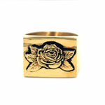 Rose Signet Ring Vermeil / 9 Pm Rings
