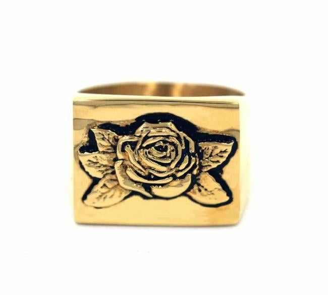 Rose Signet Ring Vermeil / 9 Pm Rings