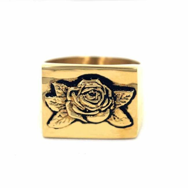 Rose Signet Ring Vermeil / 9 Pm Rings
