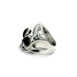 left side of the Roswell Ring in silver from the han cholo alien collection
