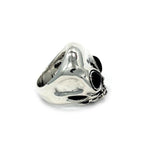 right side of the Roswell Ring in silver from the han cholo alien collection