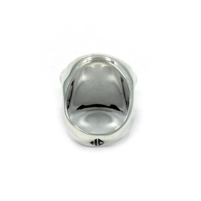 back of the Roswell Ring in silver from the han cholo alien collection