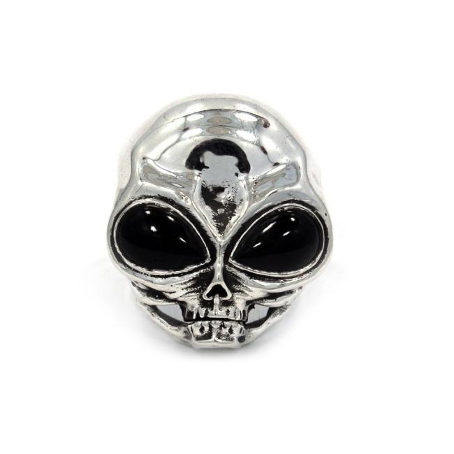 front of the Roswell Ring in silver from the han cholo alien collection