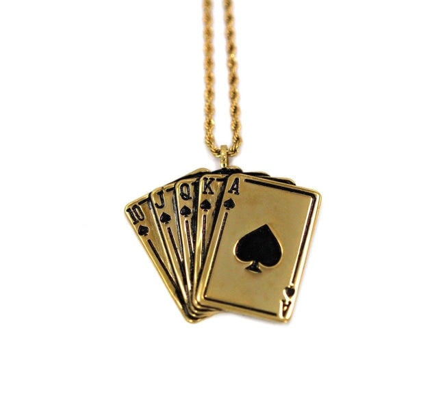 Royal Flush Pendant Gold / 24 Ss Necklaces