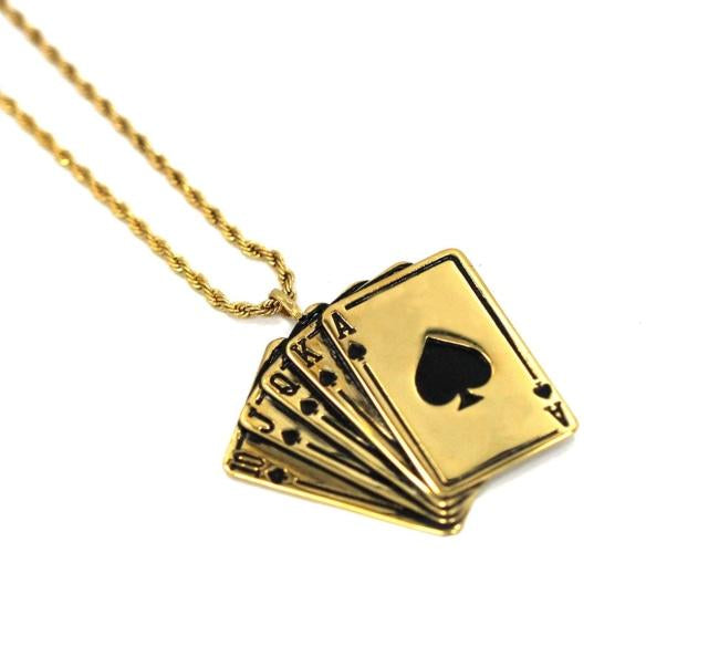 Royal Flush Pendant Ss Necklaces