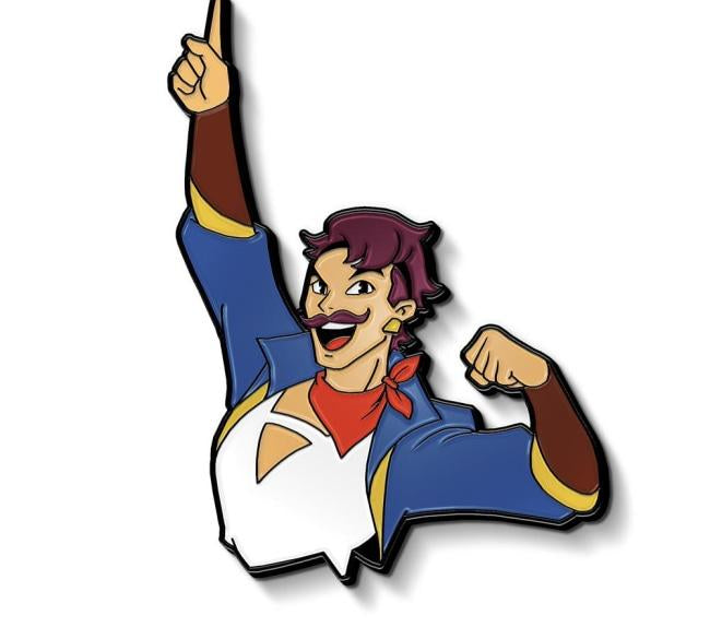 front of the Seahawk enamel pin from she-ra and the princesses of power