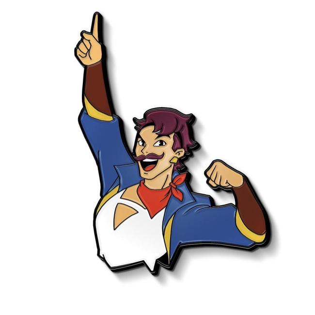 front of the Seahawk enamel pin from she-ra and the princesses of power