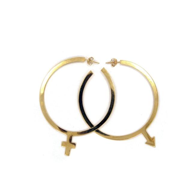front of the Sex Symbol Earrings from the han cholo shadow series collection
