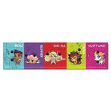 back view of the she-ra chibi pin card showing the characters on colored squares