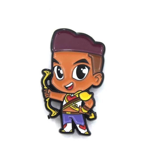 front view of the bow chibi enamel pin showing detail up front