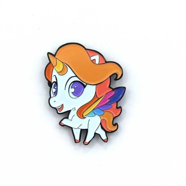 front view of the swiftwind chibi enamel pin showing detail up front