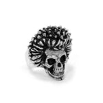 right side of the Sid Skull Ring in silver from the han cholo skulls collection