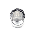 back of the Sid Skull Ring in silver from the han cholo skulls collection