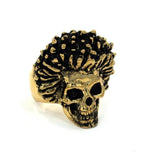 right side of the Sid Skull Ring in gold from the han cholo skulls collection