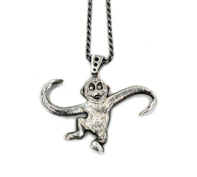 Monkey Pendant, Monkey Necklace, Barrel of monkeys, monkey jewelry, monkey charm