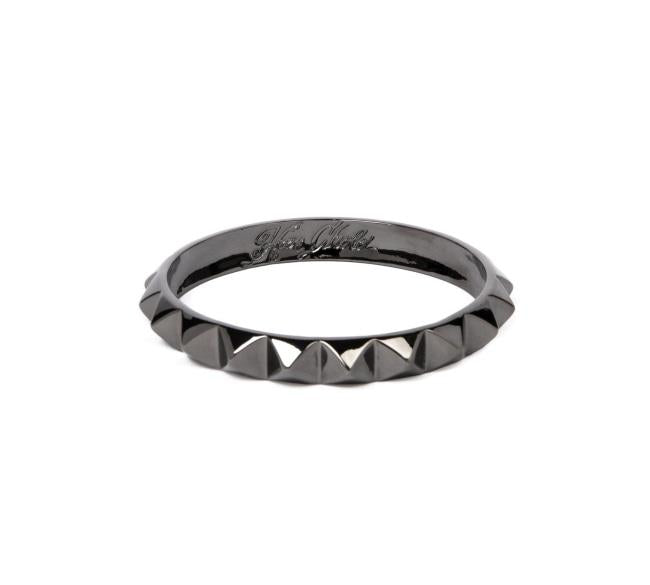 Single Row Spike Bangle Gunmetal Ss Bracelets