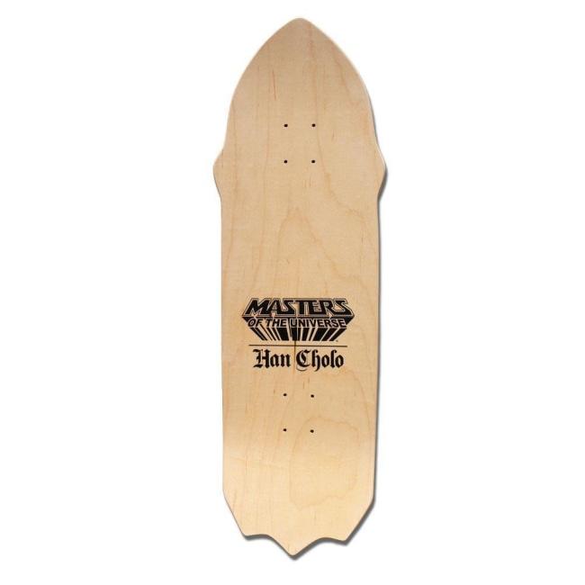 back of the Skeletor skate deck from the masters of the universe collection