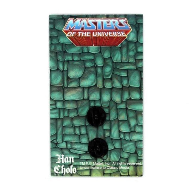 back of the Skeletor enamel pin on an officially licensed pin card
