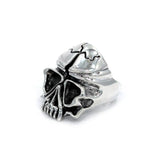 left side of the Skull Ring in silver from the han cholo fantasy collection