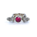 Snake Ring pm rings Precious Metals Sterling Silver .925 6 Red