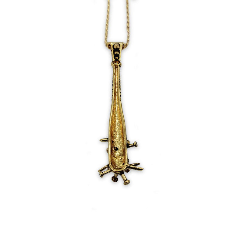mens chain, gold chains for men, spiked bat pendant