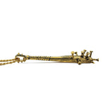 spiked bat pendant, 24k gold plated, mens gold chains, mens chains