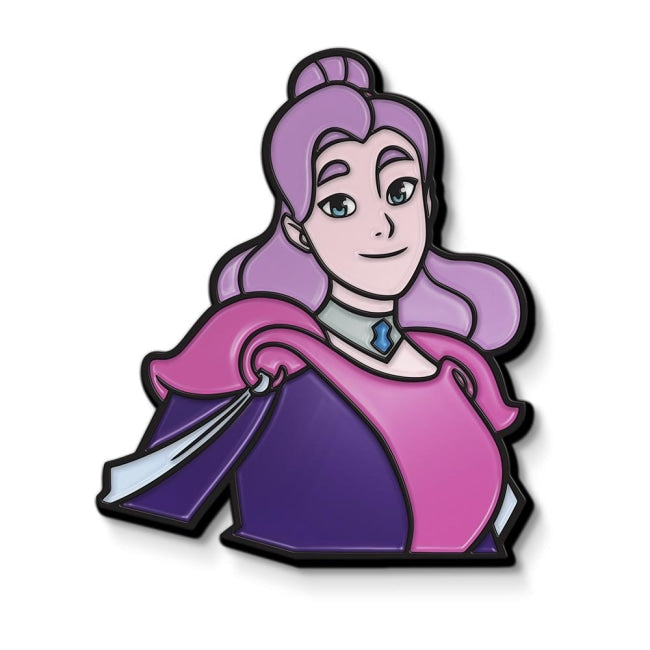 front of the Spinerella enamel pin from she-ra and the princesses of power