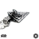 3/4 angle of the Star Destroyer Pendant from the han cholo star wars collection