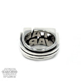 back of the Star Wars Logo Ring in silver from the star wars collection