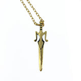 gold power sword pendant, motu acessories, he-man necklace