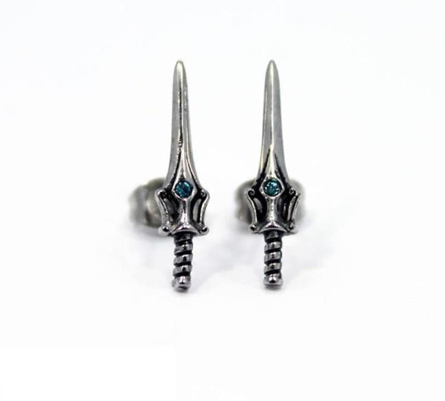 Sword Of Protection Stud Earrings Silver / O/s Ss Earrings