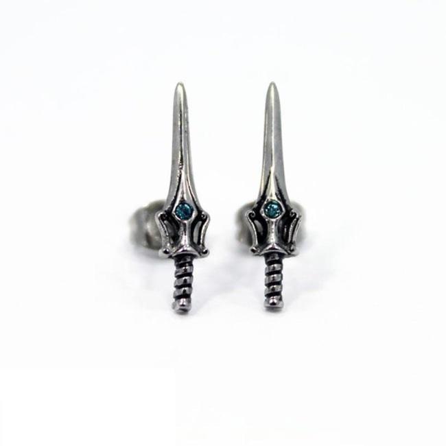 Sword Of Protection Stud Earrings Silver / O/s Ss Earrings