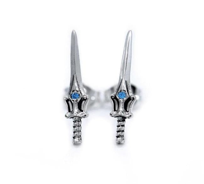 Sword Of Protection Stud Earrings Sterling .925 / O/s Pm Earrings
