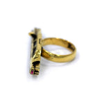 left side of The High Life Ring in gold form the han cholo cruising collection