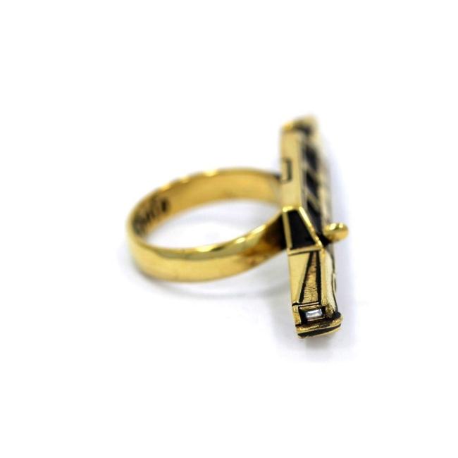 right side of The High Life Ring in gold form the han cholo cruising collection