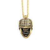 back of the Mesh Skull Pendant in gold from the han cholo skulls collection