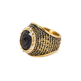 Unchained Ring, chain ring, stone ring, van halen ring, han cholo ring, han cholo jewelry, onyx ring