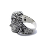 3/4 back view of the Wolfman Ring from the universal monsters jewelry collection