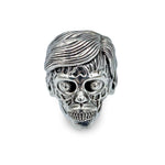gift for they live fan, sterling silver male ghoul ring 