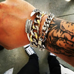 Thick 2-Tone Chain Ss Bracelets