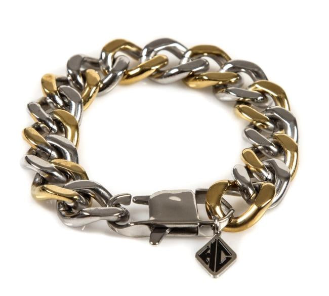 Thick 2-Tone Chain Ss Bracelets