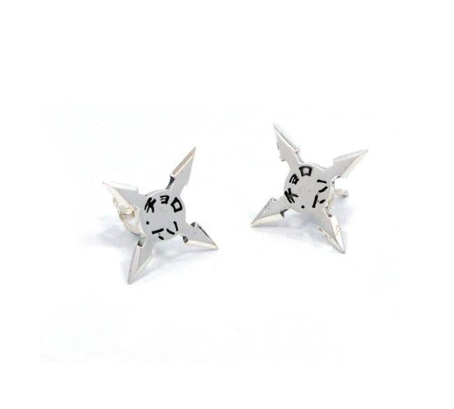 throwing stars, throwing star earrings, Japanese earrings, ninja earrings 