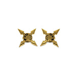 4 point throwing star earrings, ninja earrings, Japanese earrings